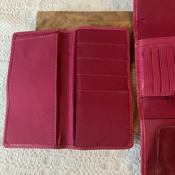 Fossil Genuine Leather Wallet Checkbook Clutch Organizer Raspberry Pink Women - Picture 8 of 9